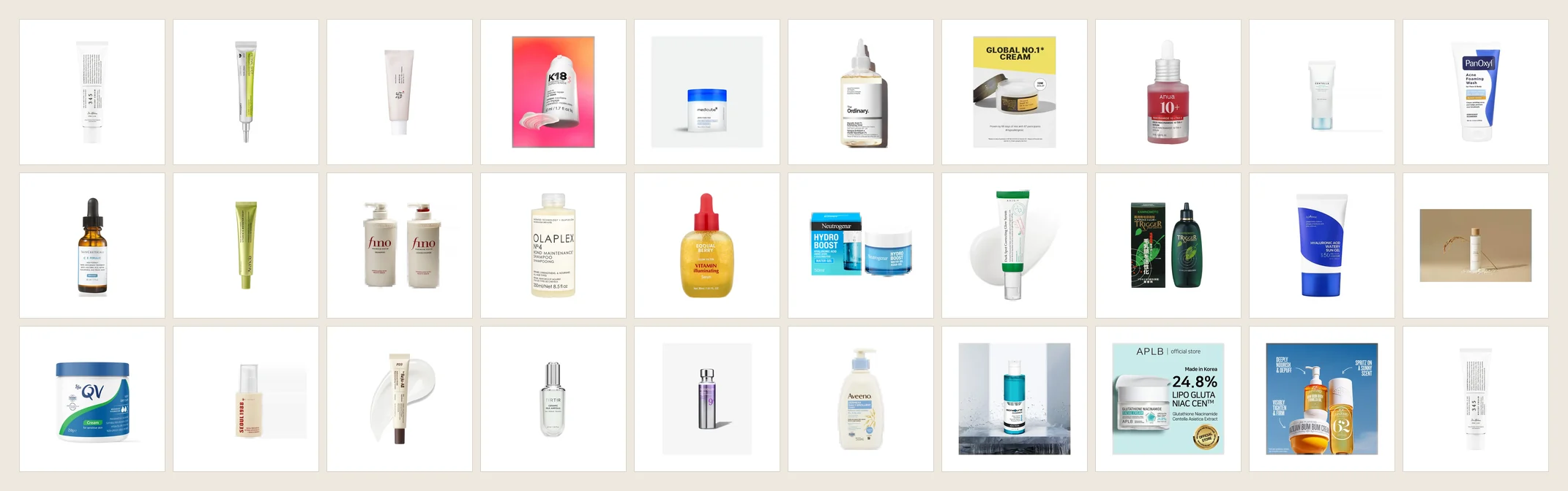 A selection of skincare, haircare and bodycare products from the Al Burj Global wholesale range