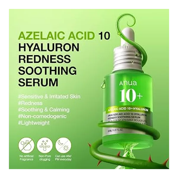 Azelaic Acid 10+ Hyaluron Redness Soothing Serum 30ml — Anua wholesale UAE