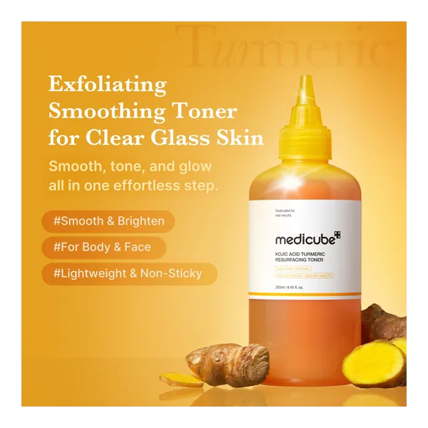 Kojic Acid Turmeric Resurfacing Toner 250ml by Medicube — wholesale Dubai
